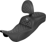 SADDLEMEN RoadSofa™ Tri-Gripper Seat - Extended Reach - w/ B - Silver