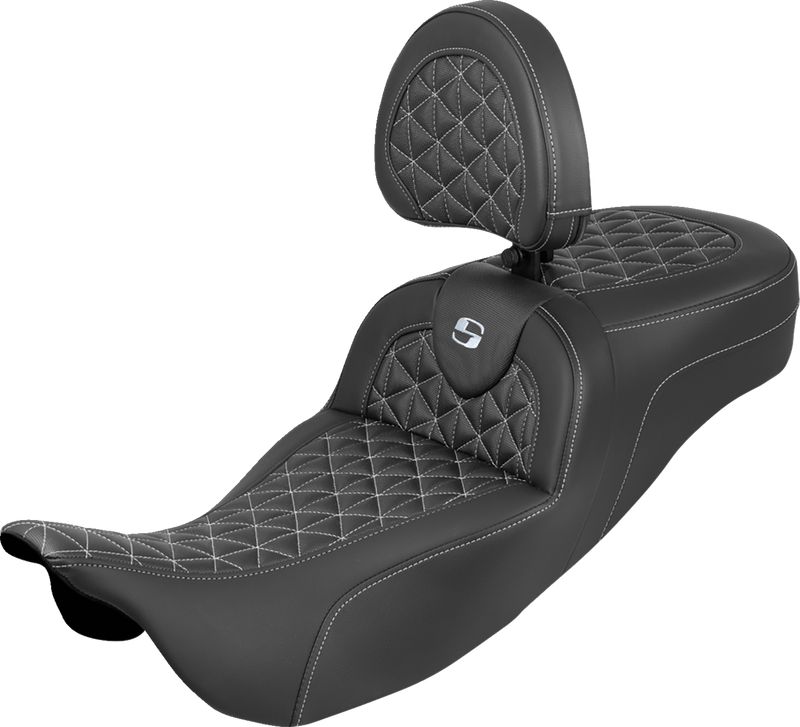 SADDLEMEN RoadSofa™ Tri-Gripper Seat - Extended Reach - w/ B - Silver