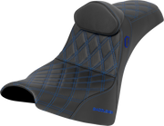 SADDLEMEN Pro Series SDC Performance Seat - w/ Backrest - Blue Stitch - Gripper - FXBB/FXST '18-'25 SC81830DB1