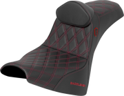 SADDLEMEN Pro Series SDC Performance Seat - w/ Backrest - Red Stitch - Gripper - FXBB/FXST '18-'25 SC81830DB4