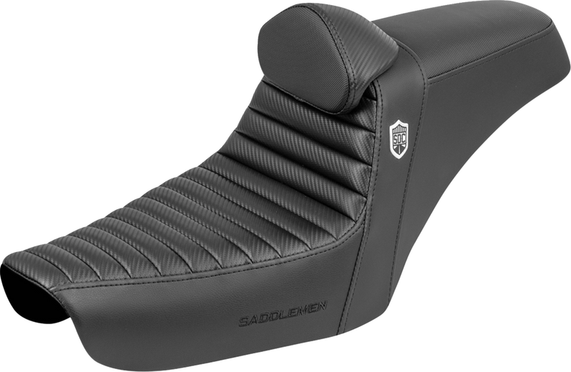 SADDLEMEN Step-Up Seat - Gripper - Black - with Backrest - FXD '96-'03 SC89604TB