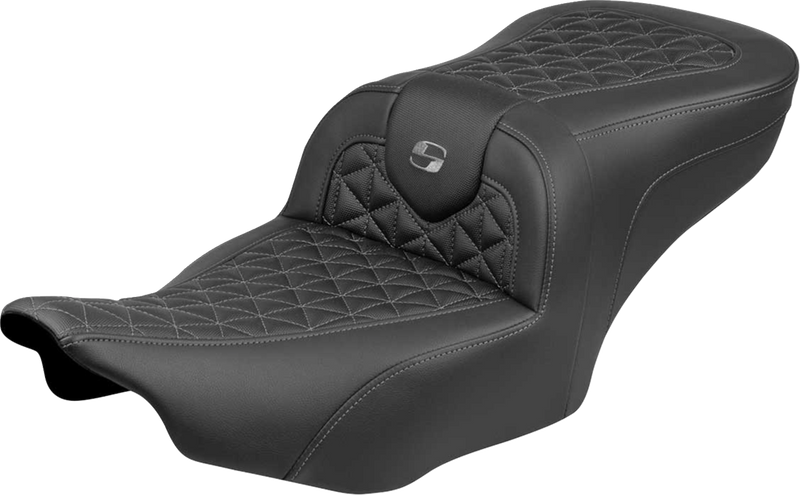 SADDLEMEN Roadsofa™ Seat - without Backrest - Gray Stitch - FLH/FLT '23-'25 823-07-21002