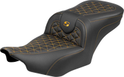 SADDLEMEN Roadsofa™ Seat - without Backrest - Gold Stitch - FLH/FLT '23-'25 823-07-21007