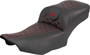 SADDLEMEN Roadsofa™ Extended Reach Seat - without Backrest - Red Stitch - FLH/FLT '23-'25 823-07-21104