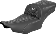 SADDLEMEN Roadsofa™ Extended Reach Seat - without Backrest - White Stitch - FLH/FLT '23-'25 823-07-21106