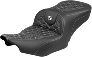 SADDLEMEN Roadsofa™ Seat - without Backrest - White Stitch - FLH/FLT '23-'25 823-07-21006