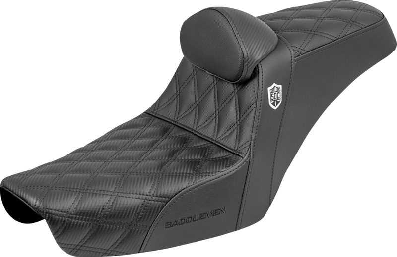 SADDLEMEN Step-Up Seat - Gripper - Black - with Backrest - FXD '96-'03 SC89604DB0