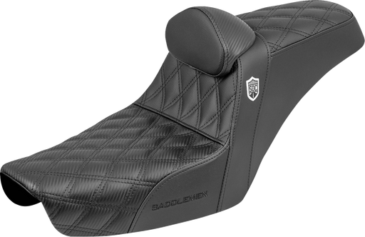 SADDLEMEN Step-Up Seat - Gripper - Black - with Backrest - FXD '96-'03 SC89604DB0