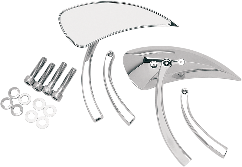 DRAG SPECIALTIES Mirrors - Side View - Teardrop - Chrome - Right/Left - Pair