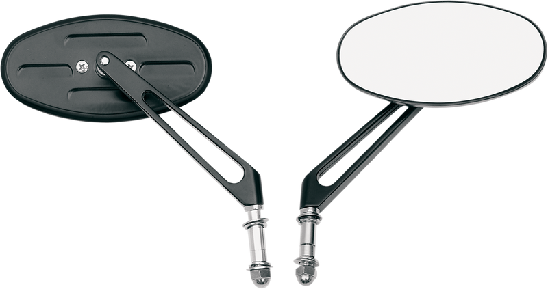 DRAG SPECIALTIES Stealth I Oval 5" x 2-1/2" Mirror Set - Black