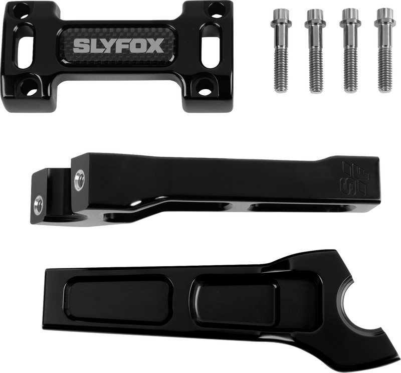 SLYFOX Handlebar Riser Kit - Straight - 1" Clamping - 6" Rise - Black SF-1001-06-B