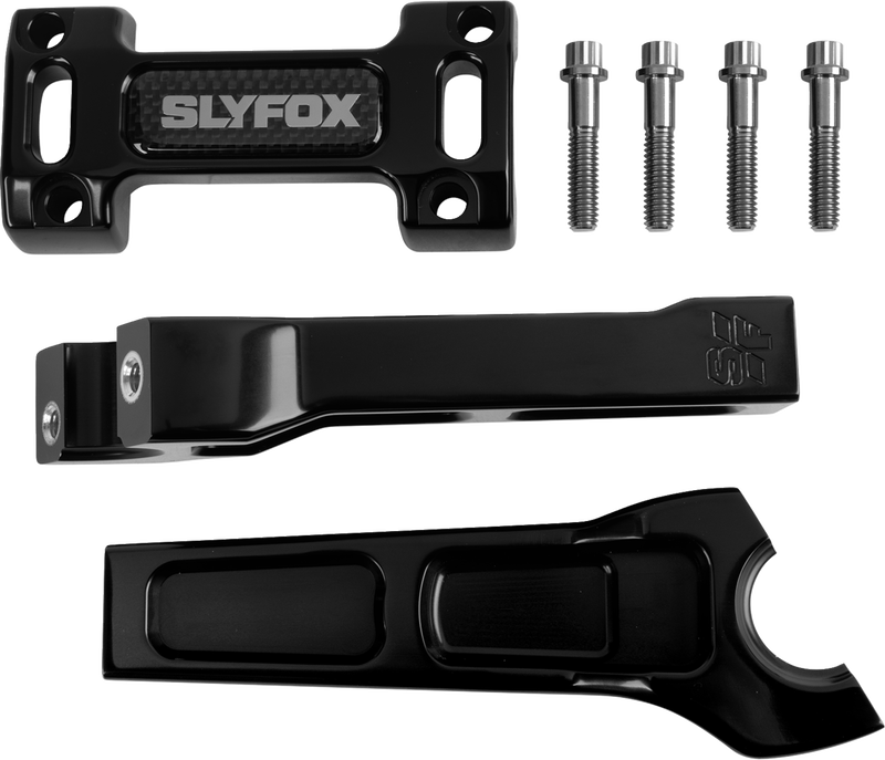 SLYFOX Handlebar Riser Kit - Straight - 1-1/8" Clamping - 6" Rise - Black SF-1003-06-B