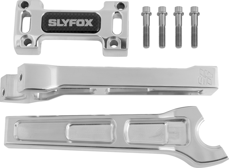 SLYFOX Handlebar Riser Kit - Straight - 1-1/8" Clamping - 8" Rise - Raw SF-1003-08-R