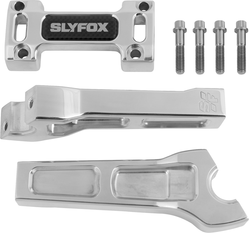 SLYFOX Handlebar Riser Kit - Straight - 1" Clamping - 6" Rise - Raw SF-1001-06-R