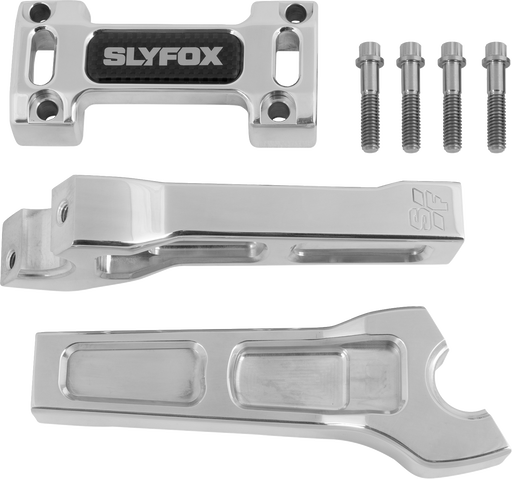 SLYFOX Handlebar Riser Kit - Straight - 1" Clamping - 6" Rise - Raw SF-1001-06-R