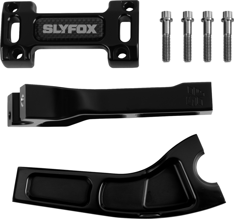 SLYFOX Handlebar Riser Kit - Pullback - 1" Clamping - 6" Rise - Black SF-1002-06-B