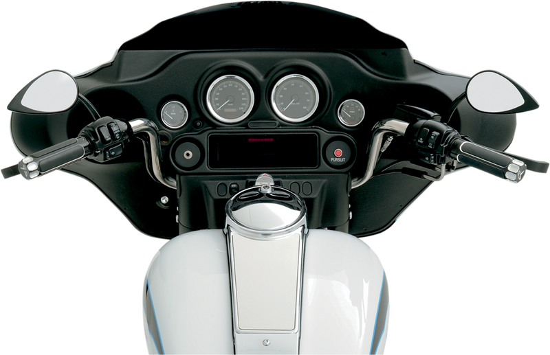 DRAG SPECIALTIES Mirror - Side View - Teardrop - Black - Curved/Short Stem - Left/Right