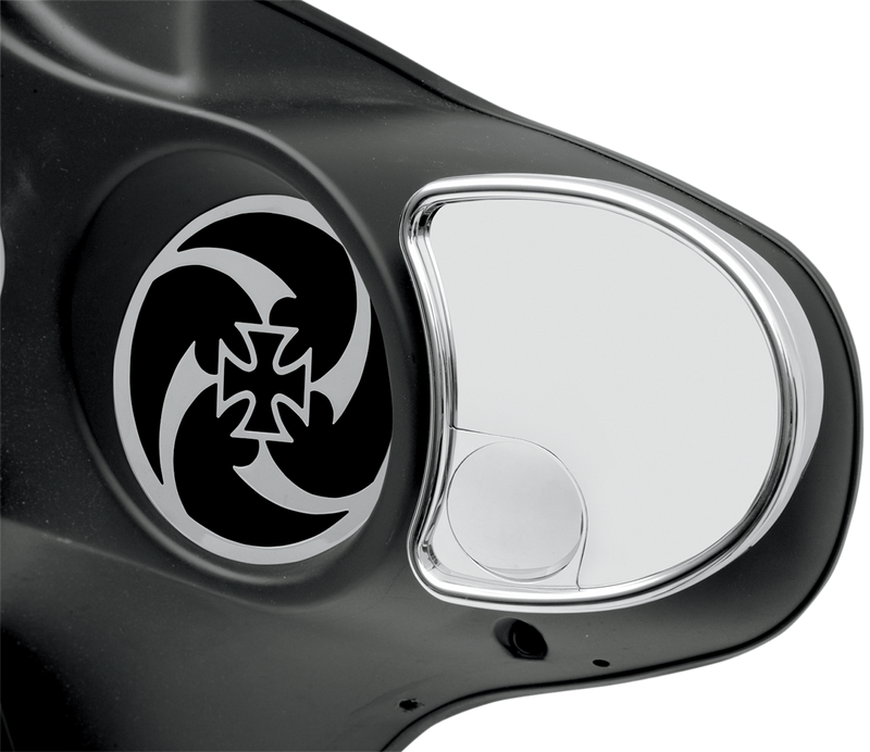 DRAG SPECIALTIES Replacement Fairing Mount Half-Moon w/ Blind Spot Mirror Set - Chrome