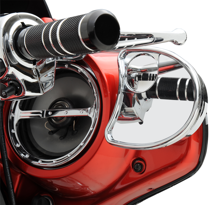 DRAG SPECIALTIES Replacement Fairing Mount Half-Moon w/ Blind Spot Mirror Set - Chrome