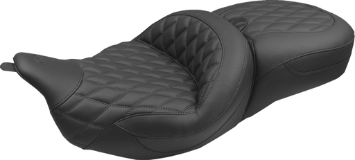 MUSTANG Super Touring Seat - Double Diamond - Black Stitch FLH/FLT '08-'25 89538
