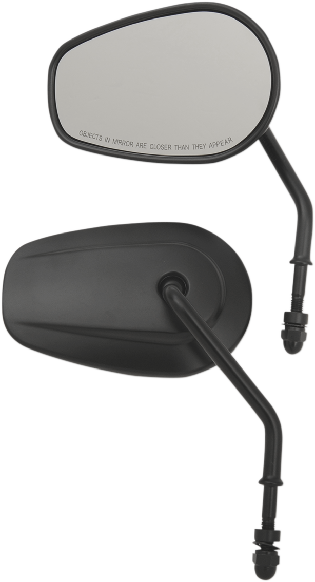 DRAG SPECIALTIES OEM-Style Teardrop Short Stem Mirrors - Matte Black