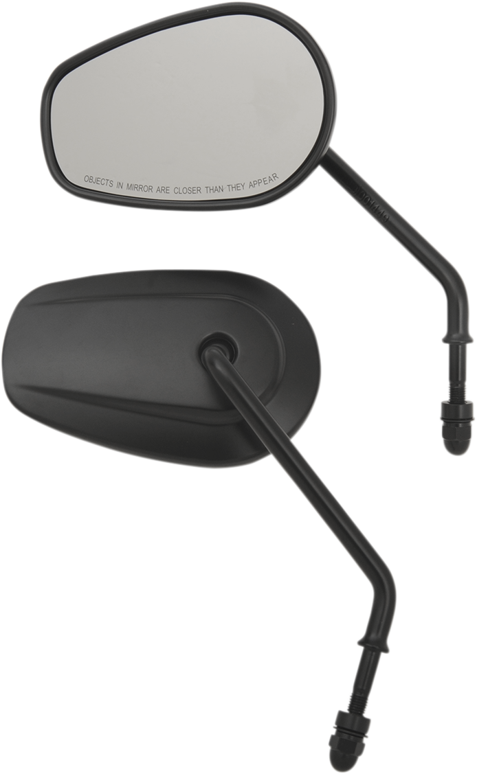 DRAG SPECIALTIES Replacement Long Stem Teardrop Mirrors  Set - Matte Black