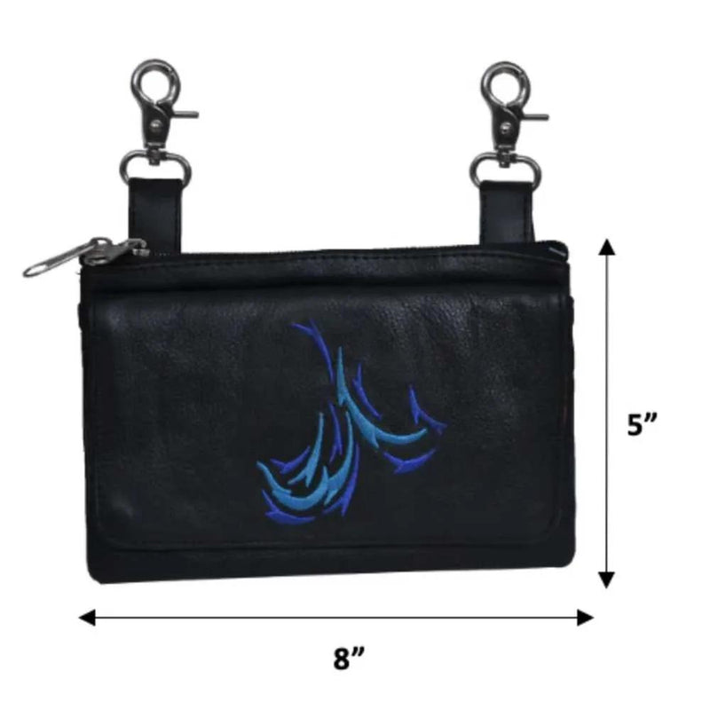 Black Ladies Clip on Bag with Blue Touch