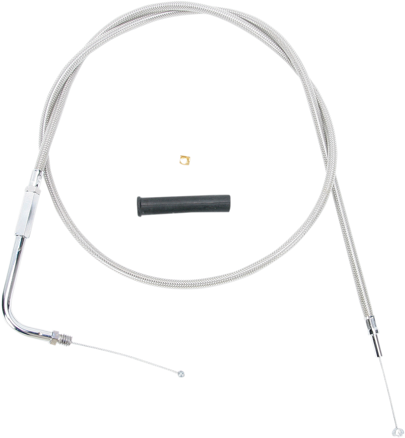 DRAG SPECIALTIES Stainless Braided Throttle Cable - 48"