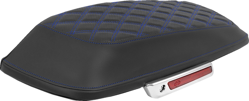 SADDLEMEN Saddlebag Lid Covers - Lattice - Blue Stitch - FLH/FLT '14-'25 L870-14-18401