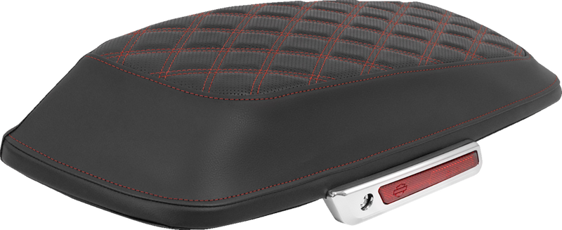 SADDLEMEN Saddlebag Lid Covers - Lattice - Red Stitch - FLH/FLT '14-'25 L870-14-18404