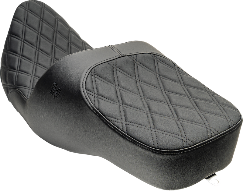 SLYFOX Chariot Seat - Black Double Diamond Stitch - Black Logo - FLH/FLT '09-'23.5 4723C
