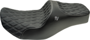 SLYFOX Chariot Seat - Silver Double Diamond Stitch - Silver Logo - FLH/FLT '09-'23.5 4723D