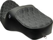 SLYFOX Chariot Seat - Silver Double Diamond Stitch - Silver Logo - FLH/FLT '09-'23.5 4723D