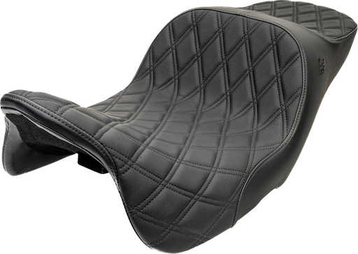 SLYFOX Chariot Seat - Black Double Diamond Stitch - Black Logo - FLH/FLT '23.5-'26 4729C