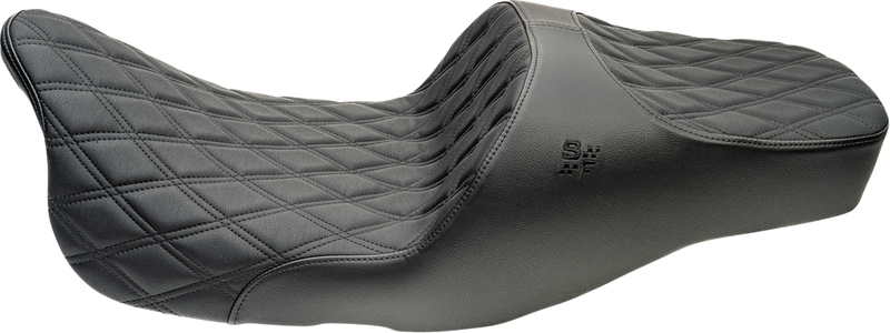 SLYFOX Chariot Seat - Black Double Diamond Stitch - Black Logo - FLH/FLT '23.5-'26 4729C