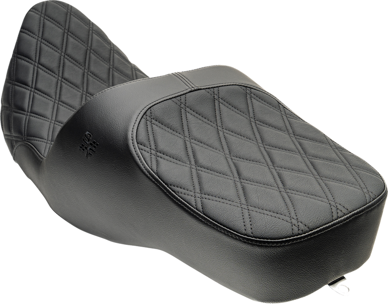 SLYFOX Chariot Seat - Black Double Diamond Stitch - Black Logo - FLH/FLT '23.5-'26 4729C
