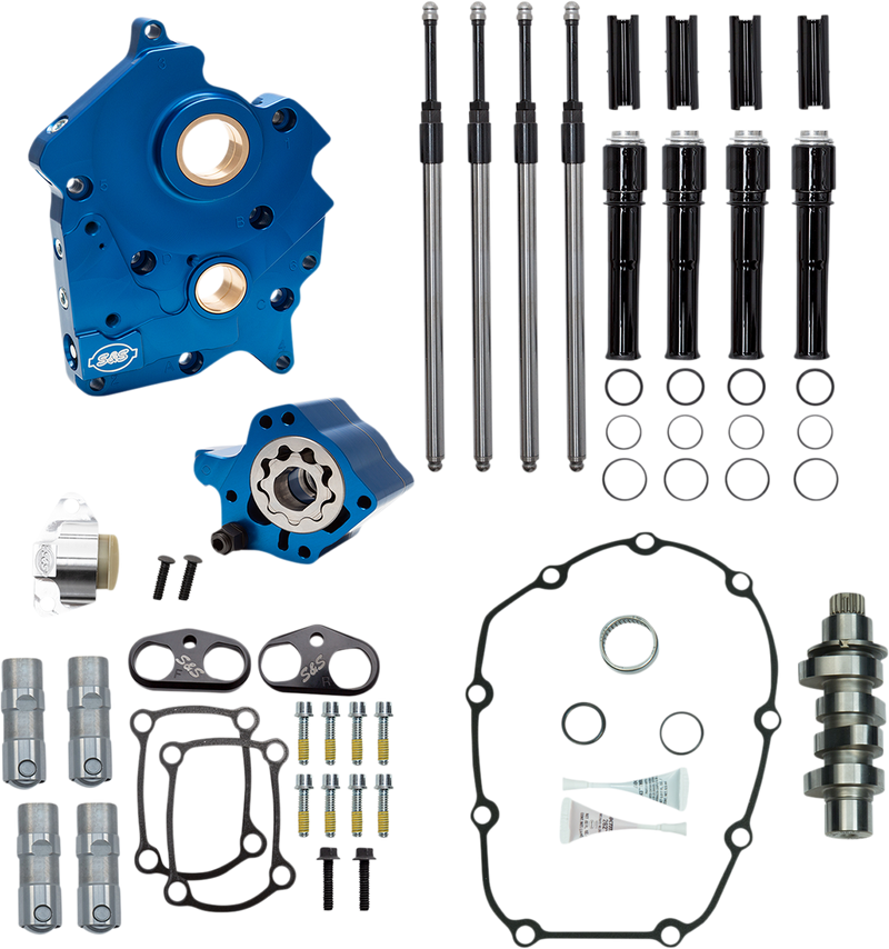 S&S CYCLE Cam Chest Kit - Oil Cooled - Chain Drive - 475 Cam - Black Pushrod Tubes - M8 310-1012C