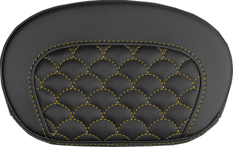 SADDLEMEN Mini Contour Sissy Bar Pad - Dragon Scale - Gold Stitch 061020907