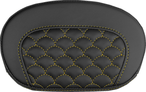 SADDLEMEN Mini Contour Sissy Bar Pad - Dragon Scale - Gold Stitch 061020907