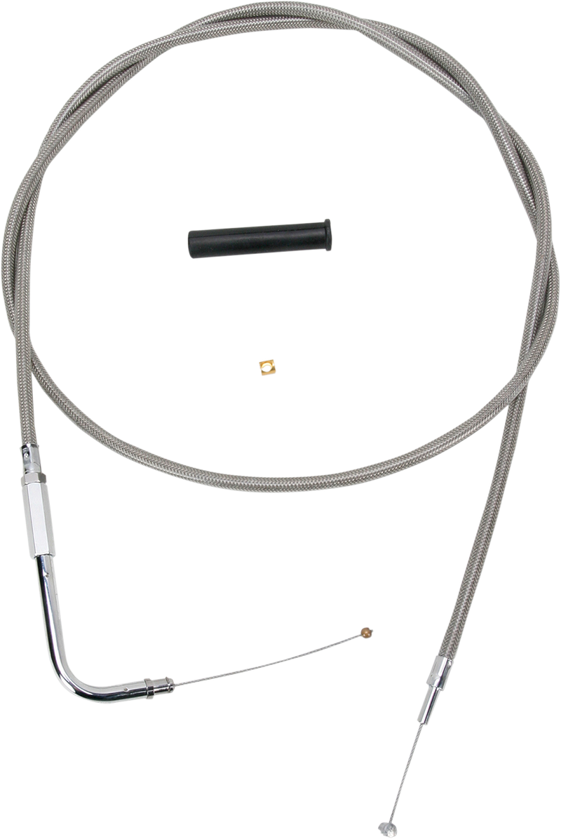 DRAG SPECIALTIES Stainless Braided Throttle Cable - 56"