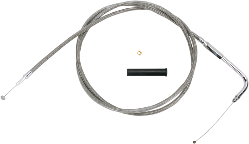 DRAG SPECIALTIES Stainless Braided Throttle Cable - 58"