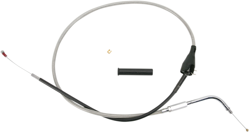 DRAG SPECIALTIES Replacement Throttle Idle Cable w/ Cruise Control - Stainless Braided - 38-3/8"