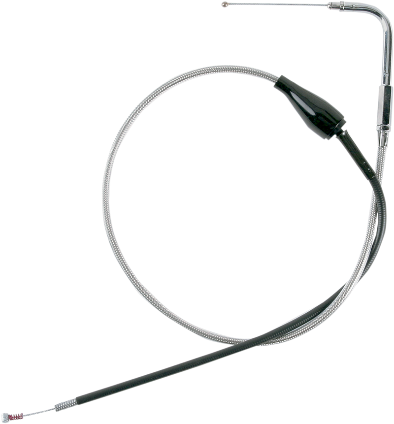 DRAG SPECIALTIES Replacement Throttle Idle Cable w/ Cruise Control - Stainless Braided - 38-7/8"
