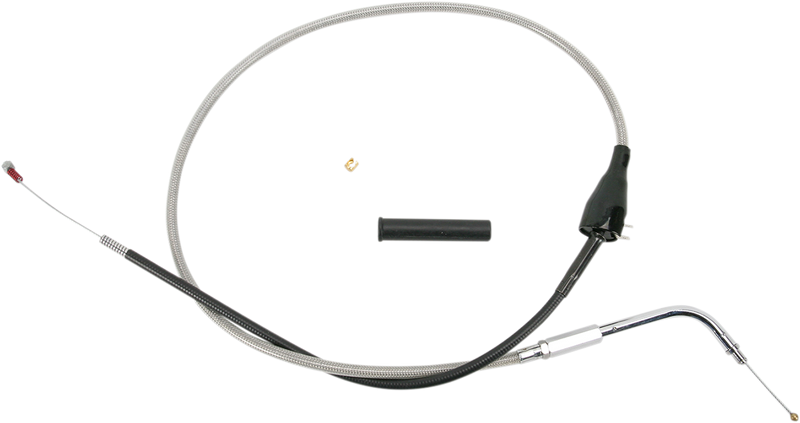DRAG SPECIALTIES Replacement Throttle Idle Cable w/ Cruise Control - Stainless Braided - 44"