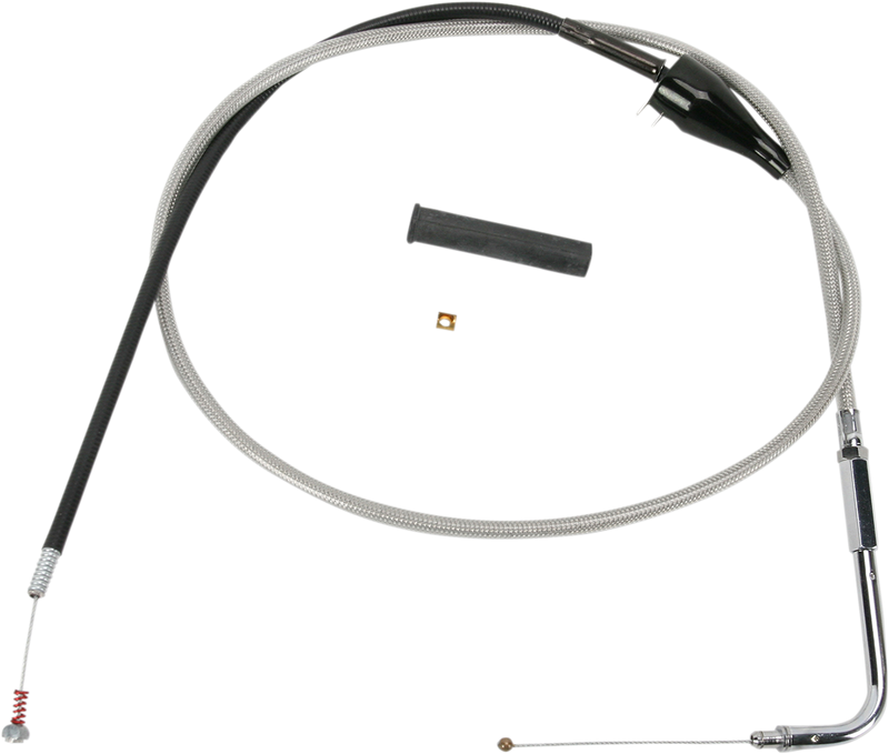 DRAG SPECIALTIES Replacement Throttle Idle Cable w/ Cruise Control - Stainless Braided - 46"