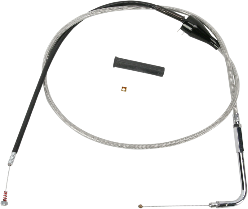 DRAG SPECIALTIES Replacement Throttle Idle Cable w/ Cruise Control - Stainless Braided - 48"