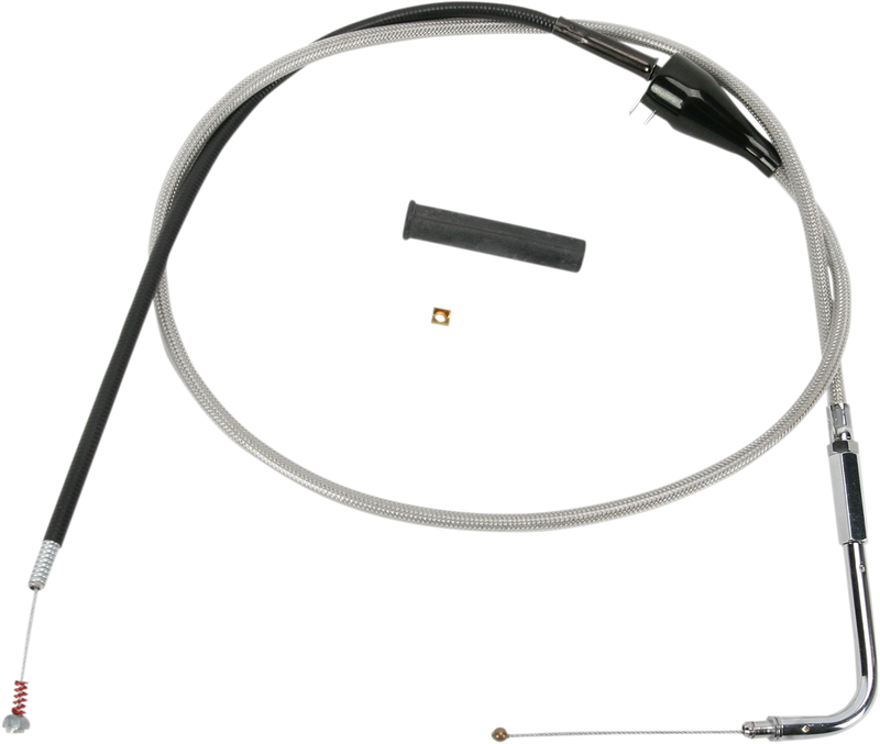 DRAG SPECIALTIES Replacement Throttle Idle Cable w/ Cruise Control - Stainless Braided - 50"