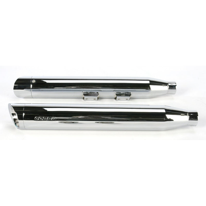 COBRA 3" Slashcut Slip-On Mufflers - Chrome - Softail '07-'17