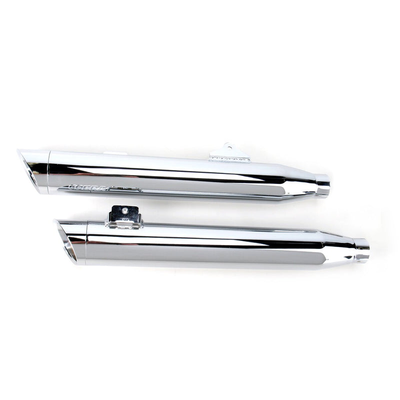 COBRA 3" Slashcut Slip-On Mufflers - Chrome - Dyna '08-'17