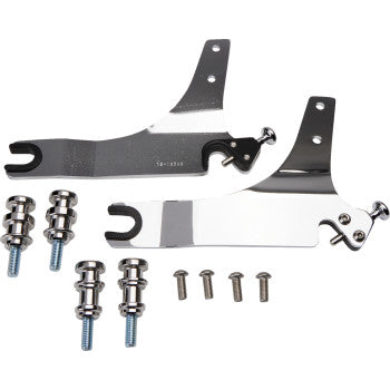 COBRA Detachable Backrest Kit - 14" - Round - Chrome - FLSB '18-'20